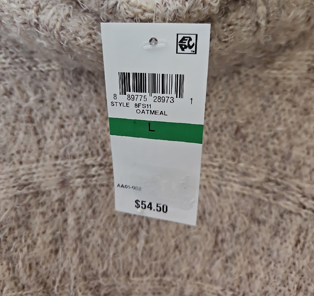 American Rag Cozy Oatmeal Cowl Neck Sweater